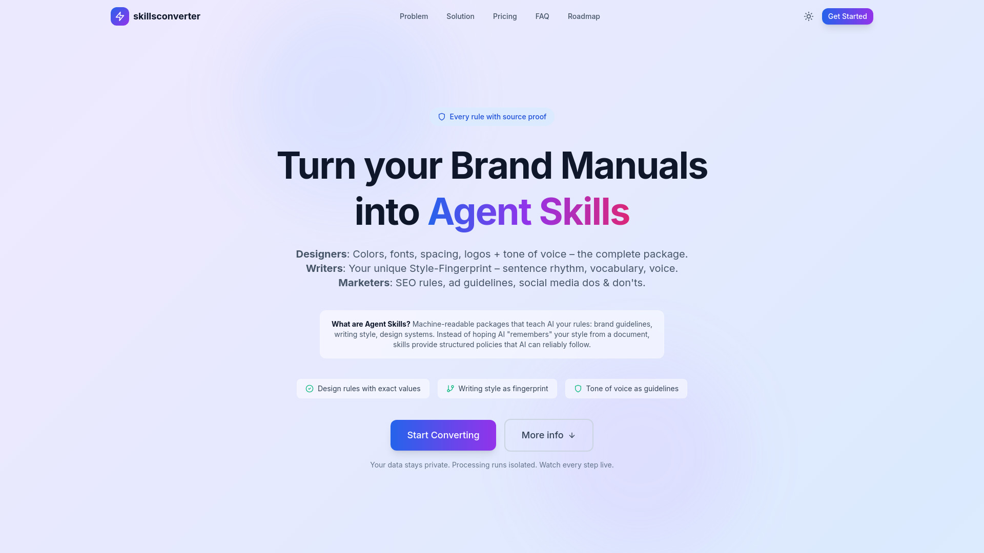 image of SkillsConverter – Turn your brand manual into an AI-ready Skill Pack