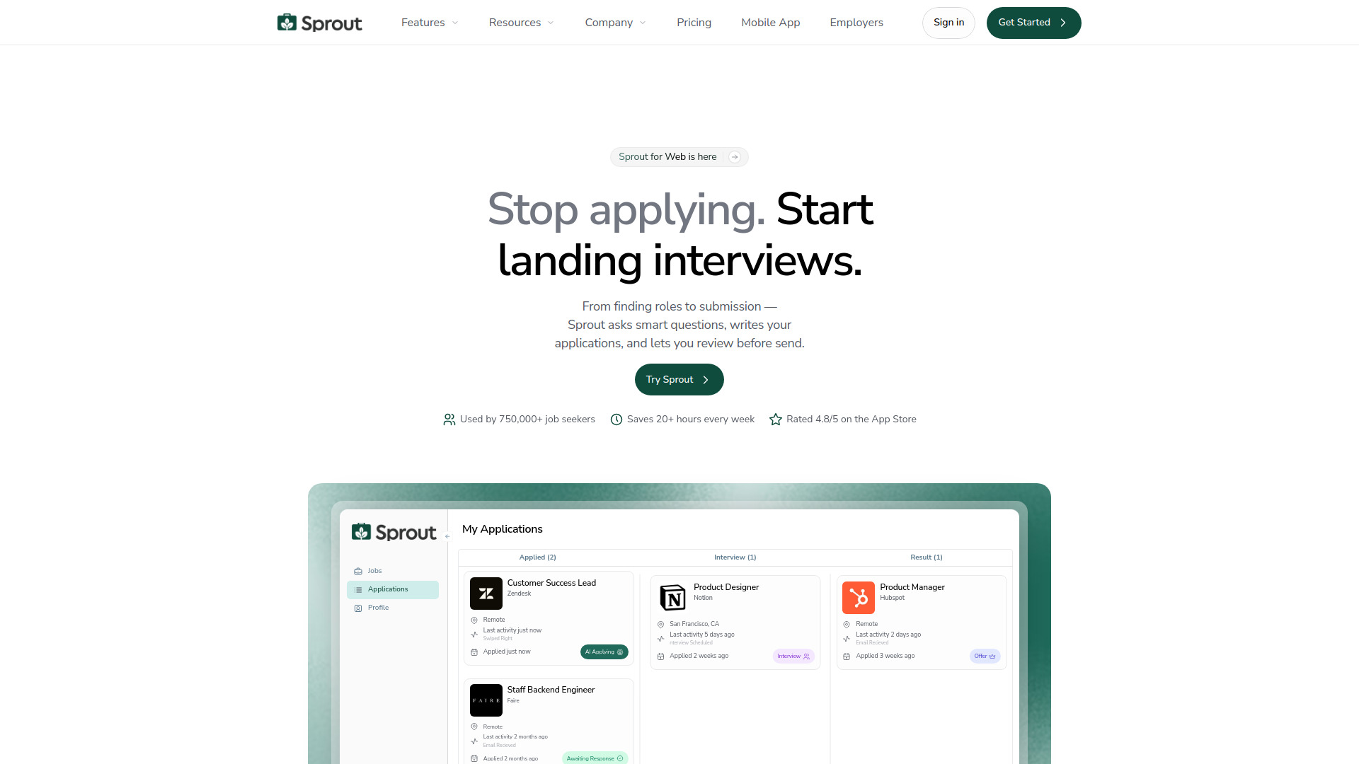 image of Sprout - AI Job Search
