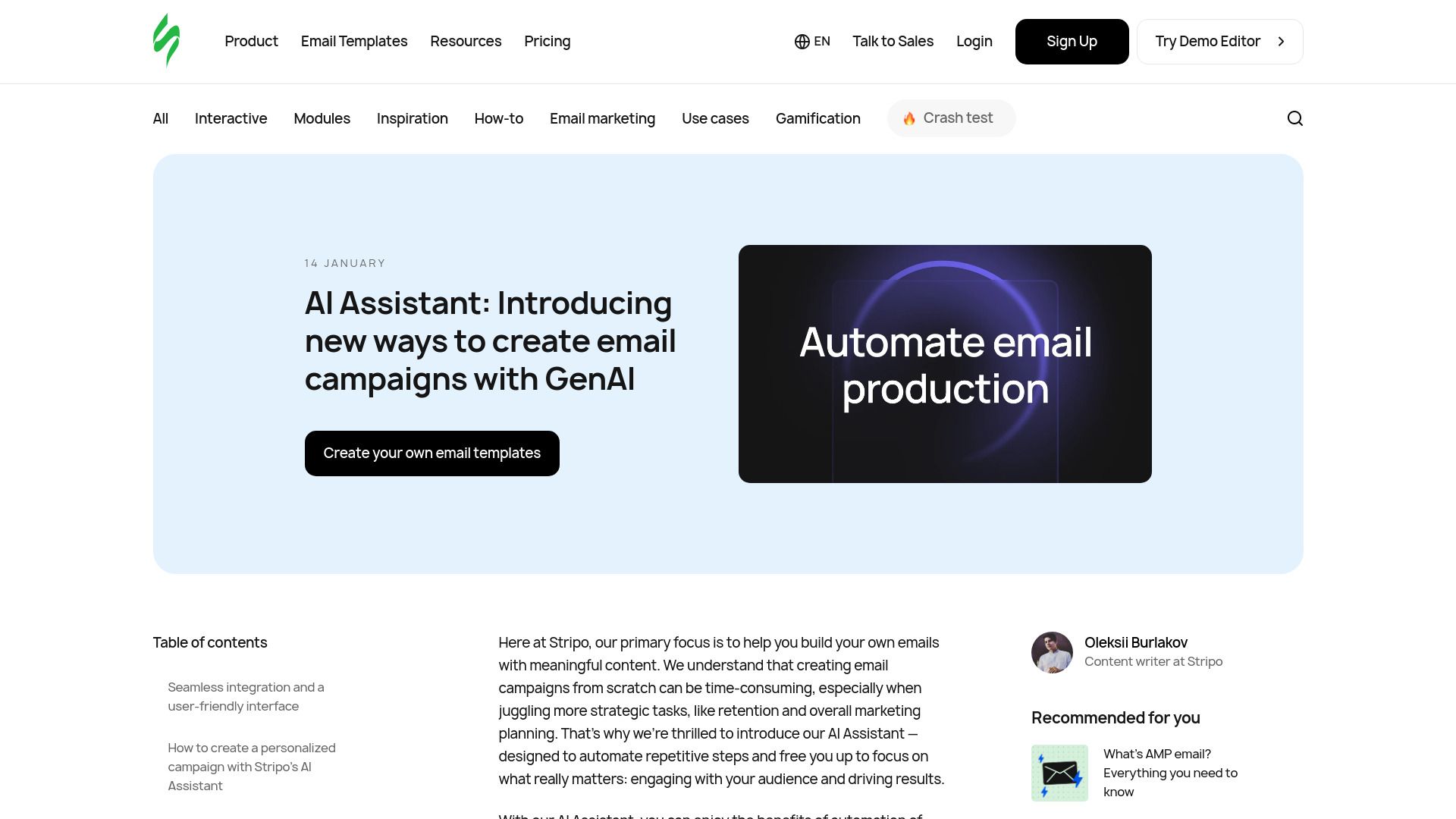 image of Stripo’s AI Assistant