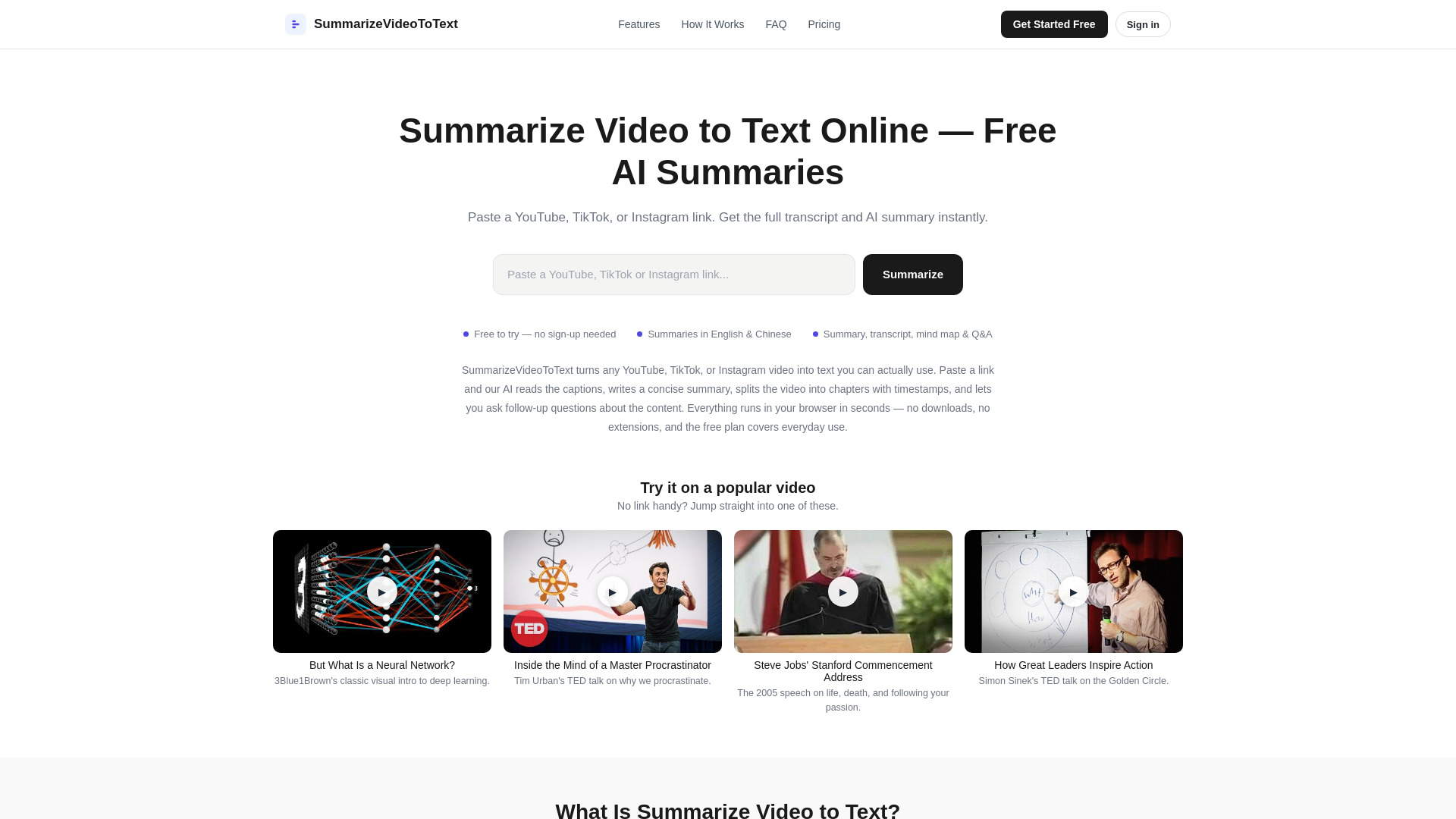 image of SummarizeVideoToText