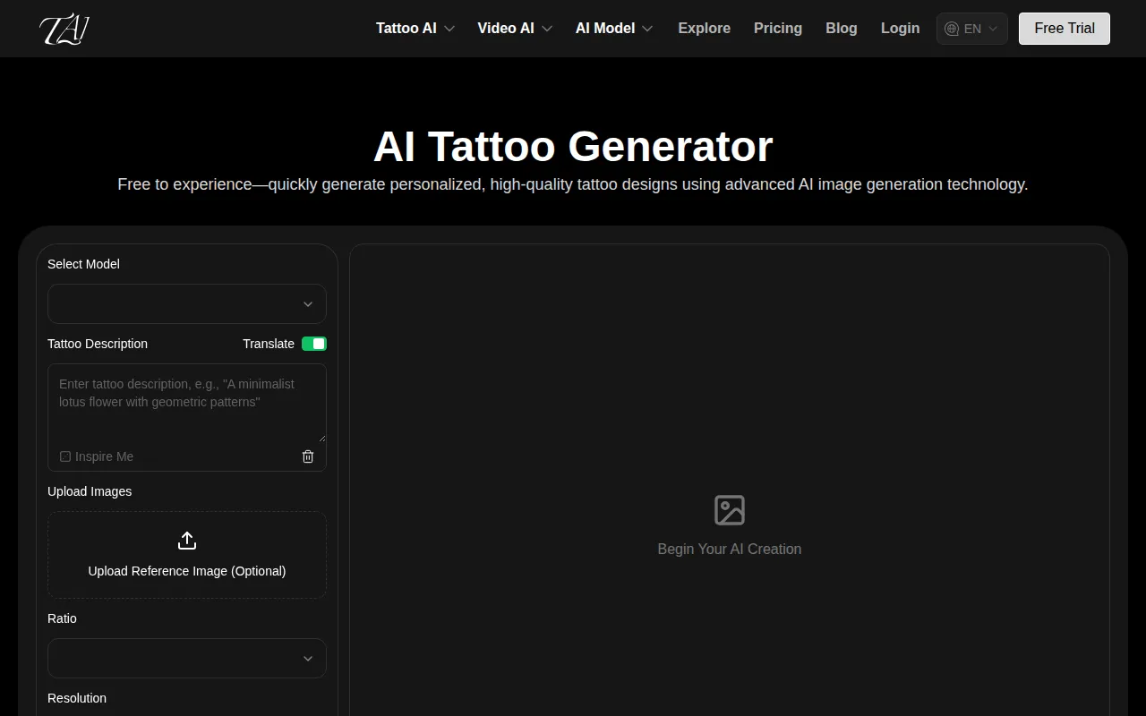 image of TattooAI AI Tattoo Generator