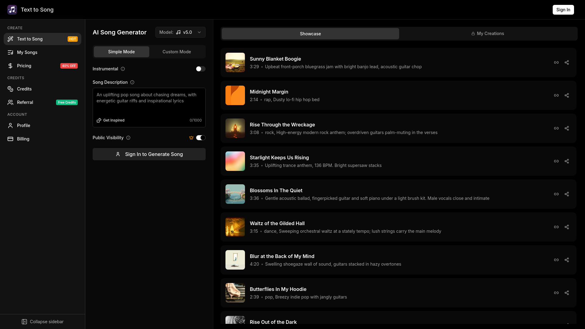 image of Text to Song