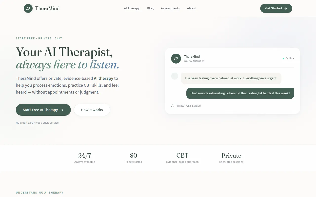 image of TheraMind - The AI Therapist