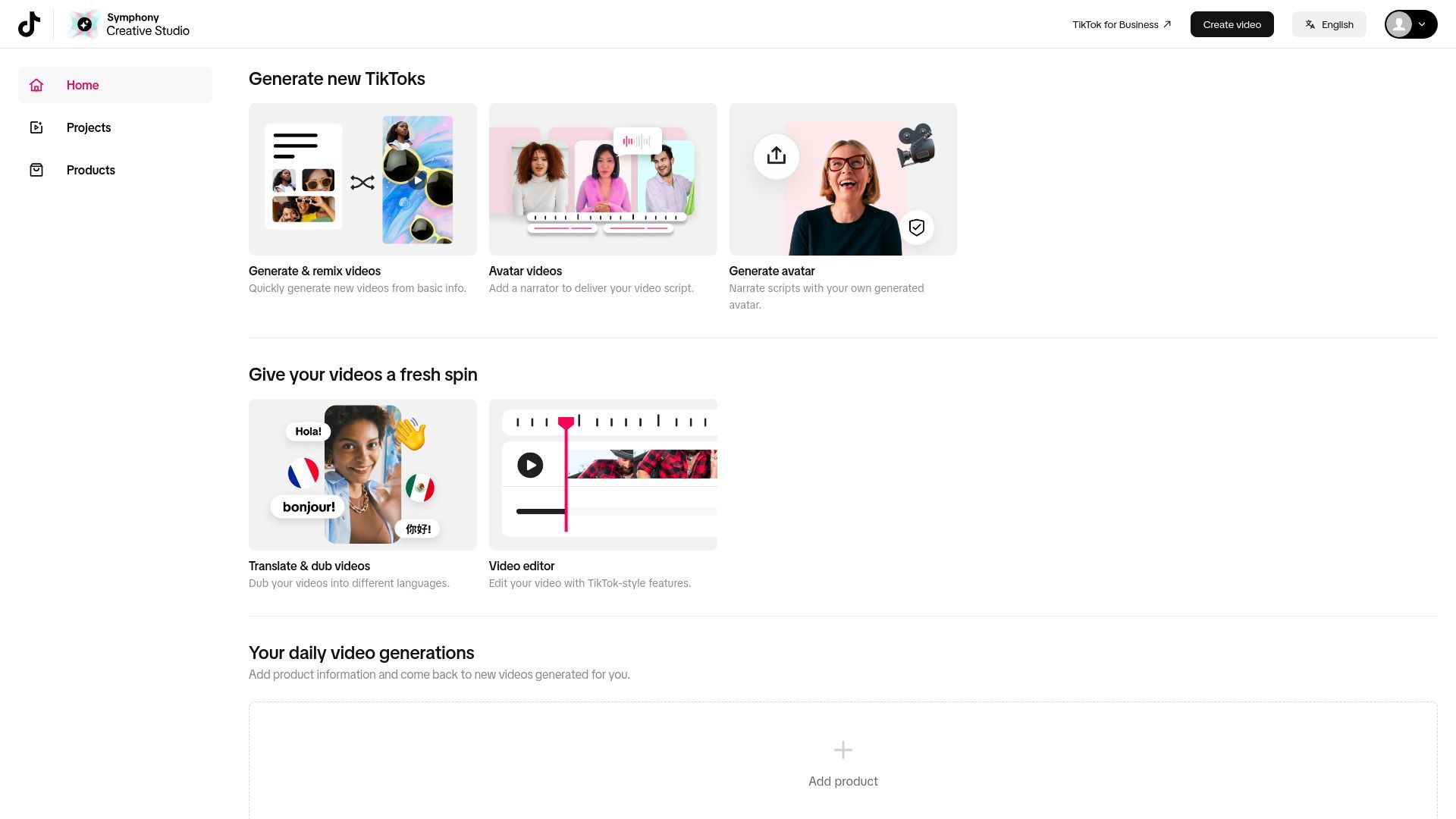 image of TikTok Symphony Creative Studio