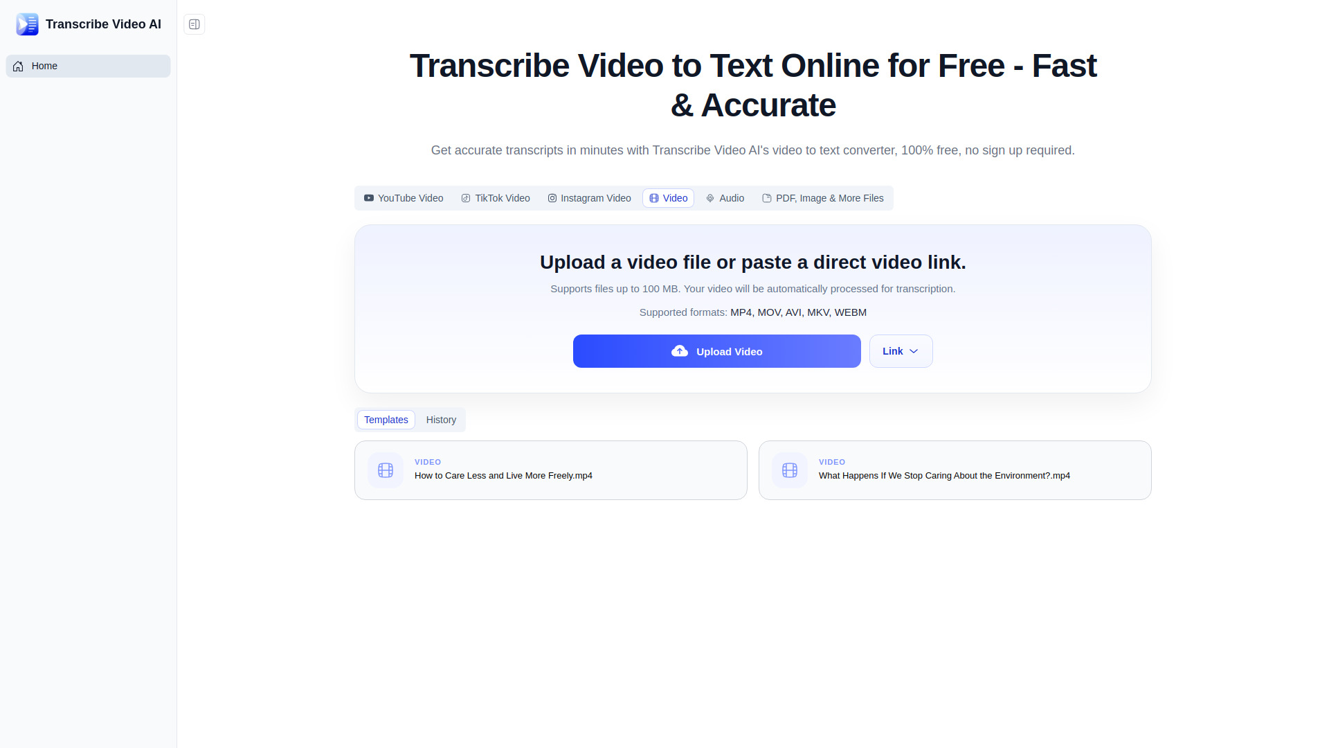 image of Transcribe Video AI: Transcribe Video to Text Online