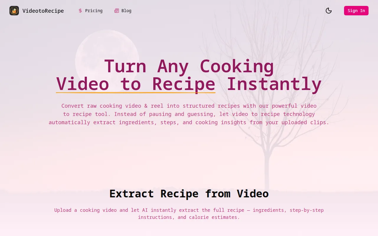image of Video to Recipe