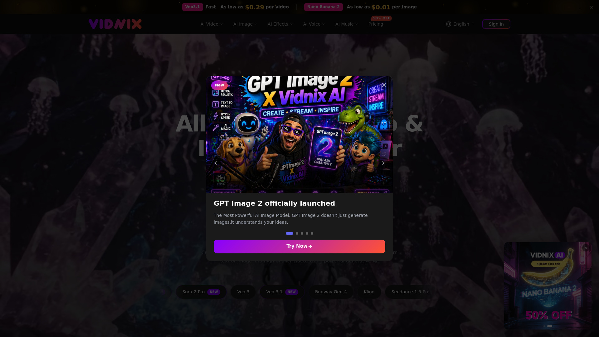 image of Vidnix.ai-The most cheapest of AI Video Generator
