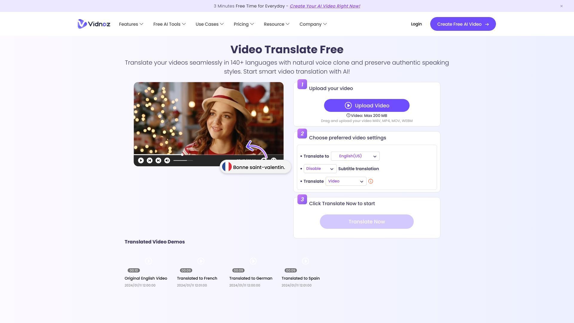 image of Vidnoz AI Video Translator