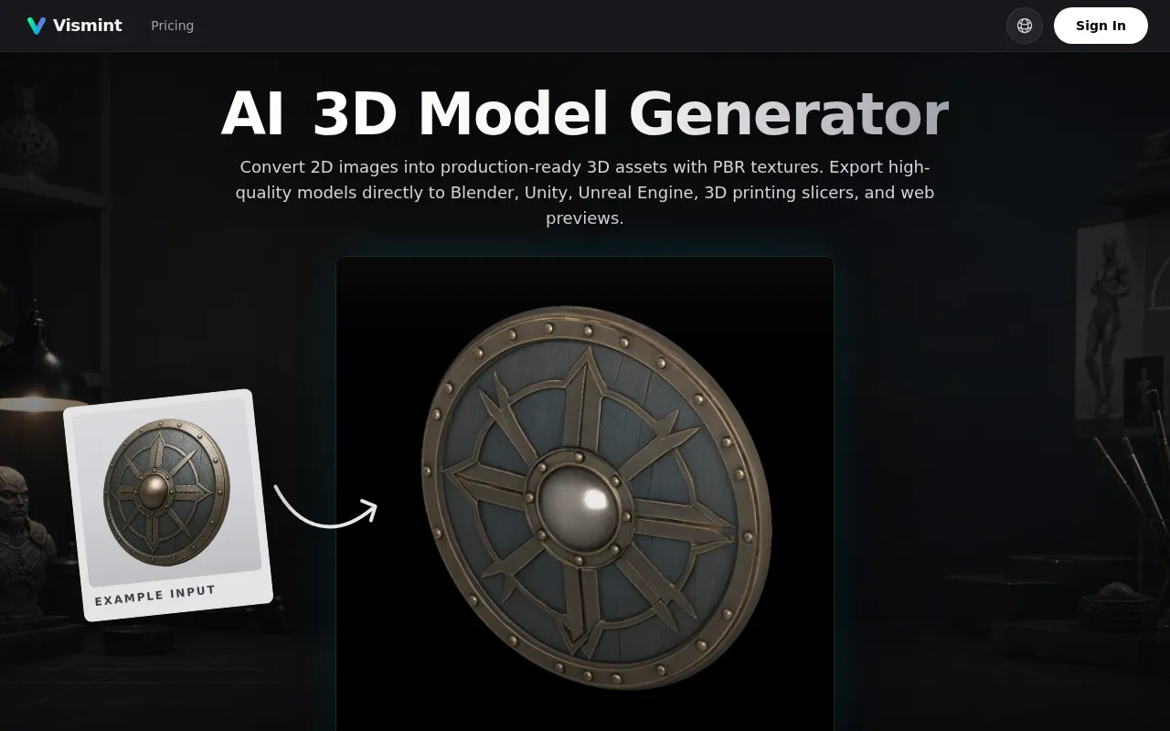image of Vismint - AI 3D Model Generator