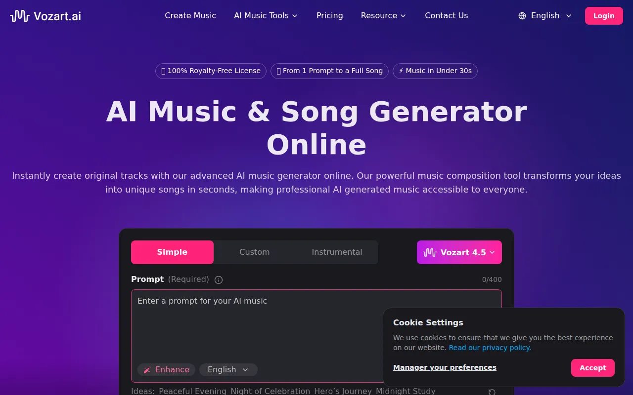 image of Vozart AI Music Generator