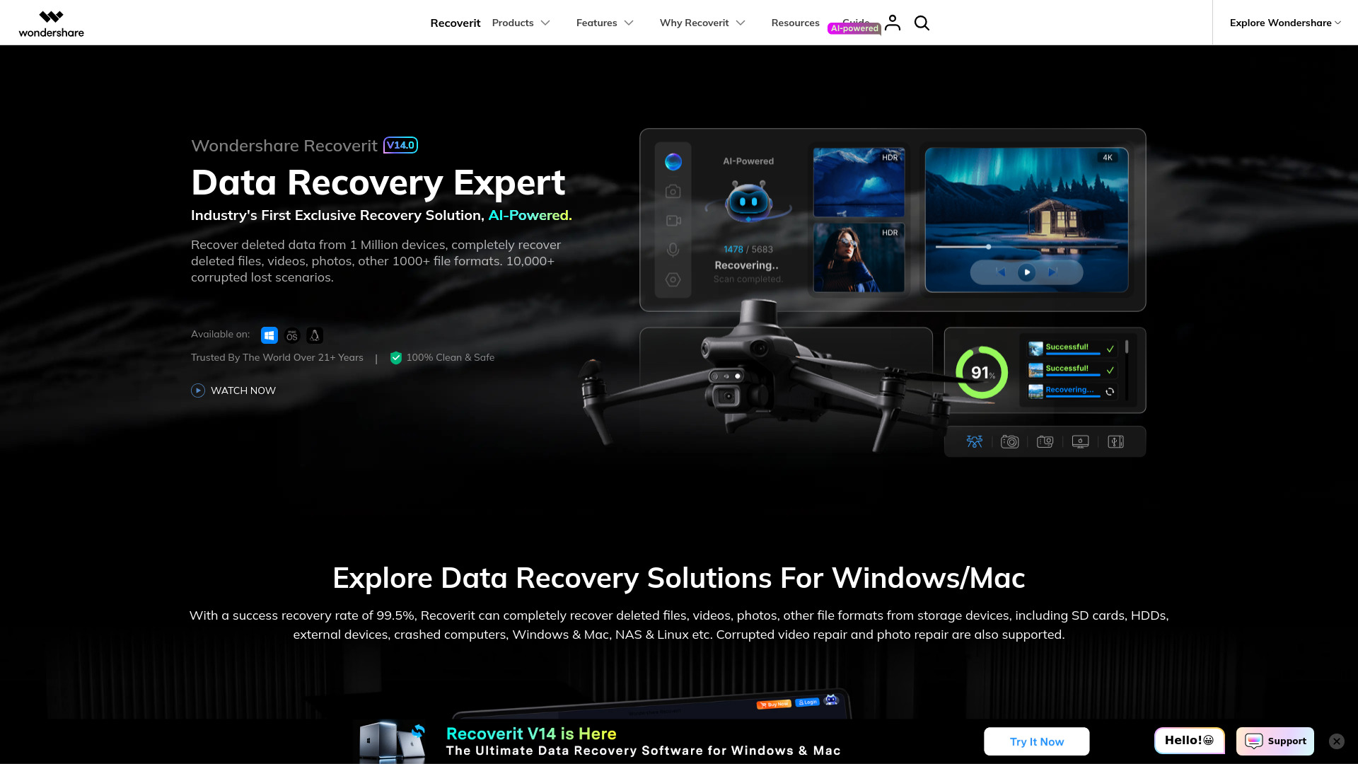 image of Wondershare Recoverit: AI-Powered Data Recovery & Reconstruction