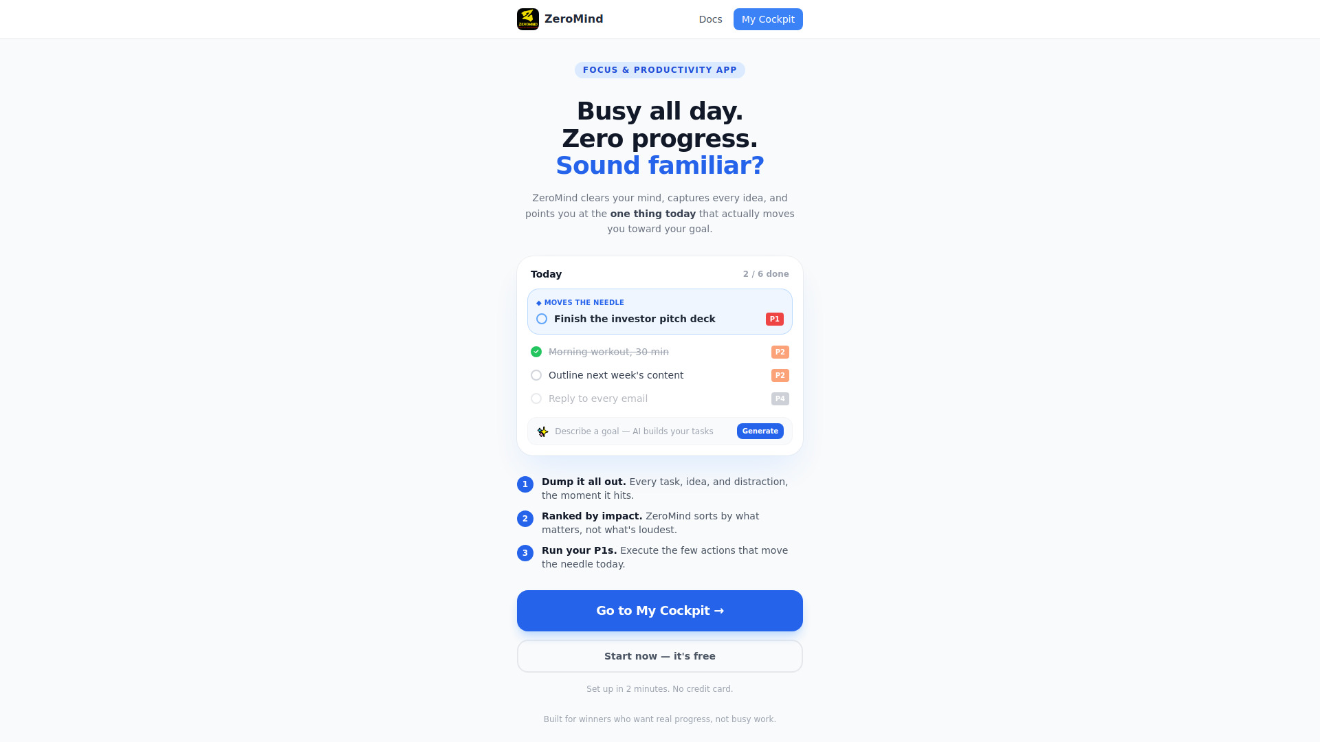 image of ZEROMIND Productivity & Focus Management
